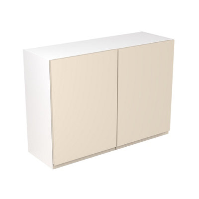 Kitchen Kit Wall Unit 1000mm W/ J-Pull Cabinet DoorSuper Gloss Cashmere from B&Q