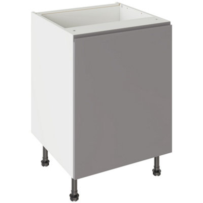 Kitchen Kit Base Unit 600mm W/ J-Pull Cabinet DoorSuper Gloss Dust Grey from B&Q