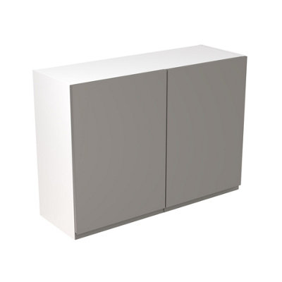 Kitchen Kit Wall Unit 1000mm W/ J-Pull Cabinet DoorSuper Gloss Dust Grey from B&Q