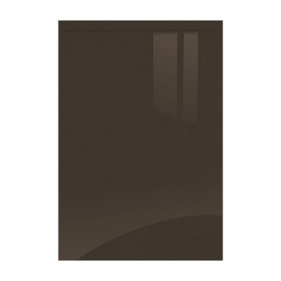 Kitchen Kit J-Pull Sample Kitchen Unit Cabinet Door 396mmSuper Gloss Graphite from B&Q