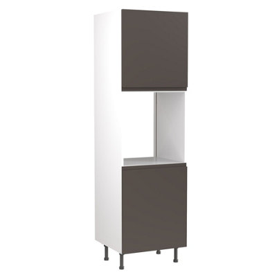Kitchen Kit Single Oven Tall Housing Unit 600mm W/ J-Pull Cabinet DoorSuper Gloss Graphite from B&Q