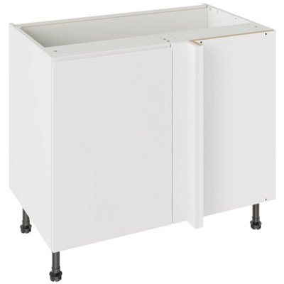 Kitchen Kit Base Unit Blind Corner 1000mm W/ J-Pull Cabinet DoorUltra Matt White from B&Q