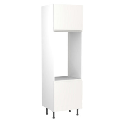 Kitchen Kit Double Oven Tall Housing Unit 600mm W/ J-Pull Cabinet DoorUltra Matt White from B&Q