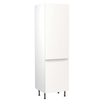 Kitchen Kit Fridge & Freezer Tall Housing Unit 600mm W/ J-Pull Cabinet DoorUltra Matt White from B&Q