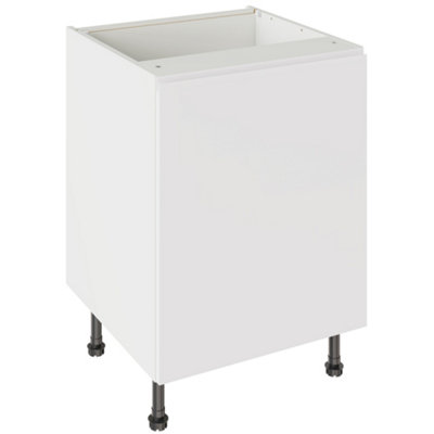 Kitchen Kit Sink Housing Base Unit 600Mm W/ J-Pull Cabinet Door - Ultra Matt White