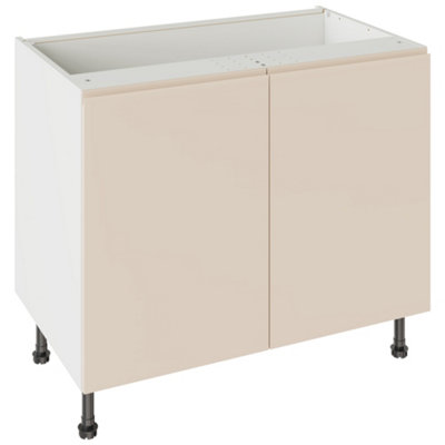 Kitchen Kit Base Unit 1000mm W/ J-Pull Cabinet DoorUltra Matt Cashmere from B&Q