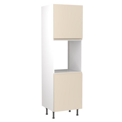 Kitchen Kit Single Oven Tall Housing Unit 600Mm W/ J-Pull Cabinet Door - Ultra Matt Cashmere