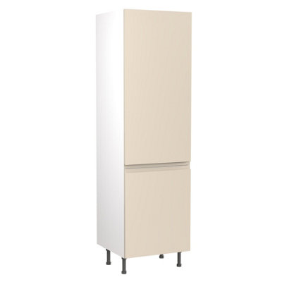 Kitchen Kit Larder Tall Unit 600mm W/ J-Pull Cabinet DoorUltra Matt Cashmere from B&Q