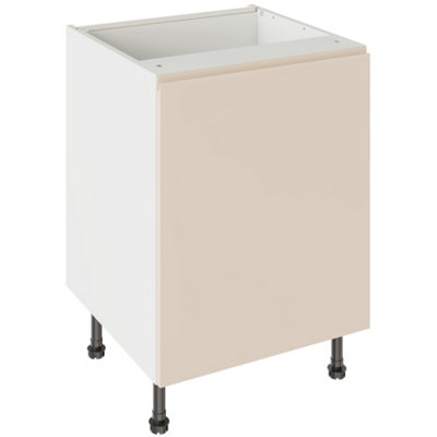 Kitchen Kit Sink Housing Base Unit 600Mm W/ J-Pull Cabinet Door - Ultra Matt Cashmere