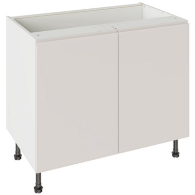 Kitchen Kit Base Unit 1000mm W/ J-Pull Cabinet DoorUltra Matt Light Grey from B&Q