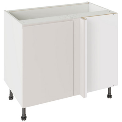 Kitchen Kit Base Unit Blind Corner 1000mm W/ J-Pull Cabinet DoorUltra Matt Light Grey from B&Q