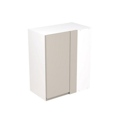 Kitchen Kit Wall Unit Blind Corner 600mm W/ J-Pull Cabinet DoorUltra Matt Light Grey from B&Q