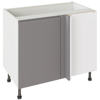 Kitchen Kit Base Unit Blind Corner 1000mm W/ J-Pull Cabinet DoorUltra Matt Dust Grey from B&Q