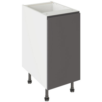 Kitchen Kit Base Unit 400Mm W/ J-Pull Cabinet Door - Ultra Matt Graphite