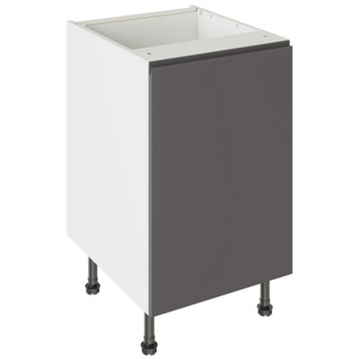 Kitchen Kit Base Unit 500mm W/ J-Pull Cabinet DoorUltra Matt Graphite from B&Q