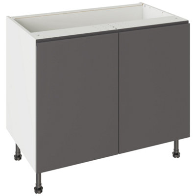 Kitchen Kit Base Unit 1000mm W/ J-Pull Cabinet DoorUltra Matt Graphite from B&Q