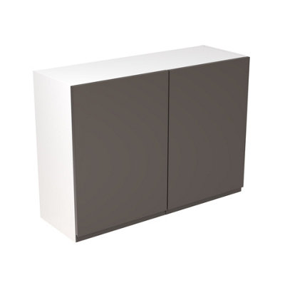 Kitchen Kit Wall Unit 1000mm W/ J-Pull Cabinet DoorUltra Matt Graphite from B&Q