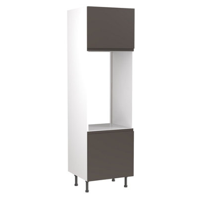 Kitchen Kit Double Oven Tall Housing Unit 600mm W/ J-Pull Cabinet DoorUltra Matt Graphite from B&Q