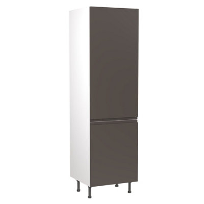 Kitchen Kit Larder Tall Unit 600mm W/ J-Pull Cabinet DoorUltra Matt Graphite from B&Q