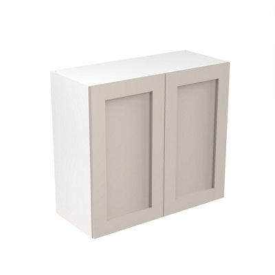 Kitchen Kit Wall Unit 800Mm W/ Shaker Cabinet Door - Ultra Matt Light/Grey