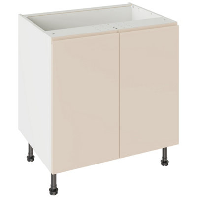 Kitchen Kit Base Unit 800mm W/ J-Pull Cabinet DoorSuper Gloss Cashmere from B&Q