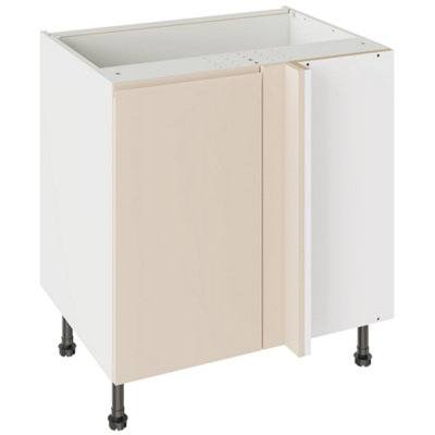 Kitchen Kit Base Unit Blind Corner 800mm W/ J-Pull Cabinet DoorSuper Gloss Cashmere from B&Q