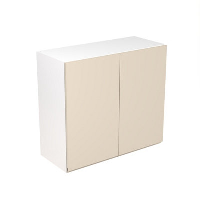 Kitchen Kit Wall Unit 800mm W/ J-Pull Cabinet DoorSuper Gloss Cashmere from B&Q