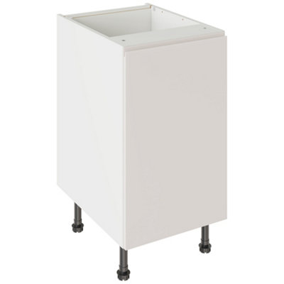 Kitchen Kit Base Unit 450mm W/ J-Pull Cabinet DoorSuper Gloss Light Grey from B&Q