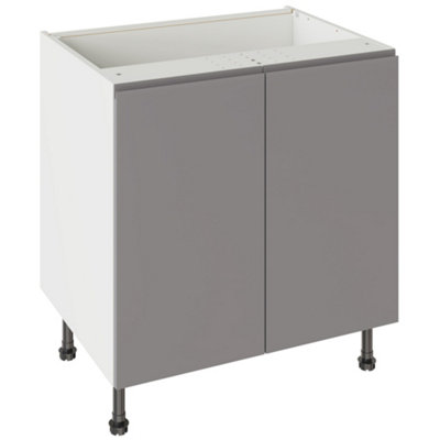 Kitchen Kit Base Unit 800mm W/ J-Pull Cabinet DoorSuper Gloss Dust Grey from B&Q