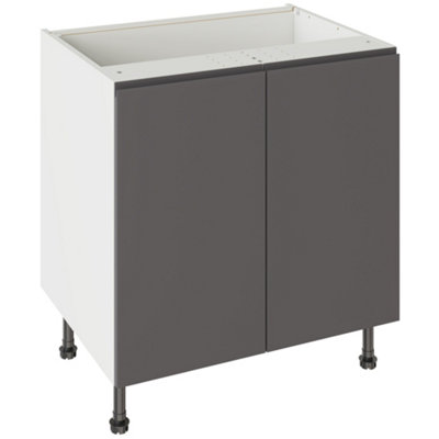 Kitchen Kit Base Unit 800Mm W/ J-Pull Cabinet Door - Super Gloss Graphite