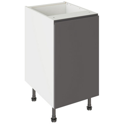 Kitchen Kit Base Unit 450mm W/ J-Pull Cabinet DoorSuper Gloss Graphite from B&Q