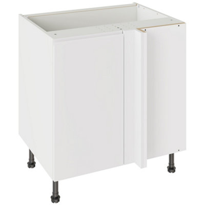 Kitchen Kit Base Unit Blind Corner 800mm W/ J-Pull Cabinet DoorUltra Matt White from B&Q