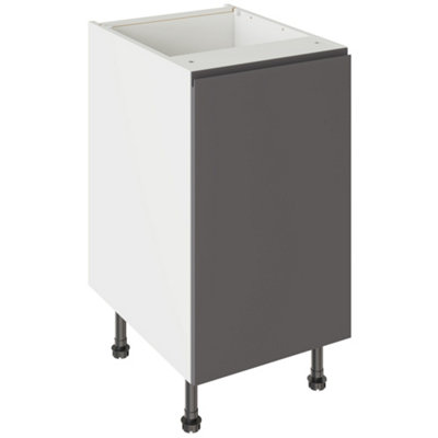 Kitchen Kit Base Unit 450mm W/ J-Pull Cabinet DoorUltra Matt Graphite from B&Q