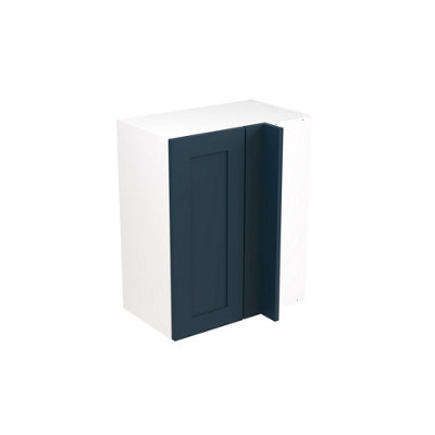 Kitchen Kit Wall Unit Blind Corner 600Mm W/ Shaker Cabinet Door - Ultra Matt Indigo/Blue
