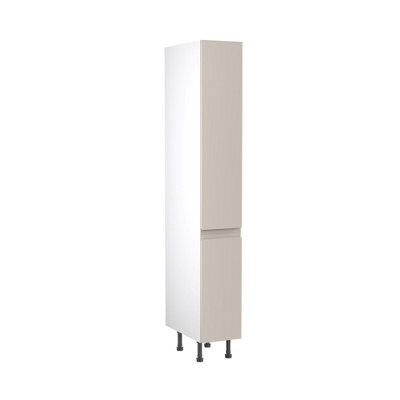 Kitchen Kit Larder Tall Unit 300mm W/ J-Pull Cabinet DoorSuper Gloss Light Grey from B&Q