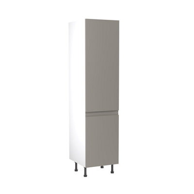 Kitchen Kit Larder Tall Unit 500Mm W/ J-Pull Cabinet Door - Super Gloss Dust Grey