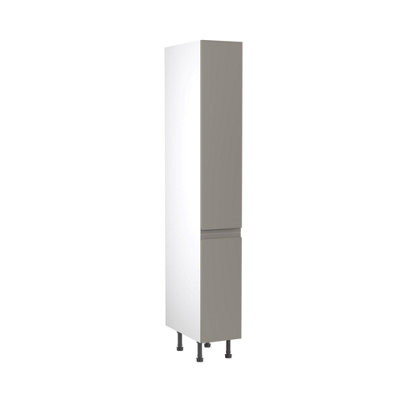 Kitchen Kit Larder Tall Unit 300mm W/ J-Pull Cabinet DoorSuper Gloss Dust Grey from B&Q