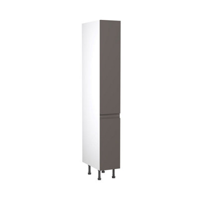 Kitchen Kit Larder Tall Unit 300mm W/ J-Pull Cabinet DoorSuper Gloss Graphite from B&Q