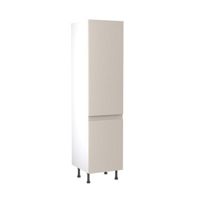 Kitchen Kit Larder Tall Unit 500mm W/ J-Pull Cabinet DoorUltra Matt Light Grey from B&Q