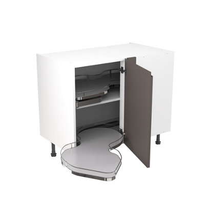 Kitchen Kit Base Unit Blind Corner With Pull Out Left 1000mm W/ J-Pull Cabinet DoorUltra Matt Graphite from B&Q