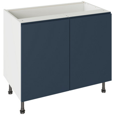 Kitchen Kit Base Unit 1000mm W/ J-Pull Cabinet DoorUltra Matt Indigo Blue from B&Q