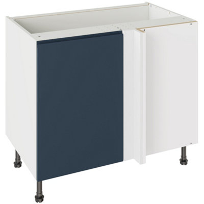 Kitchen Kit Base Unit Blind Corner 1000mm W/ J-Pull Cabinet DoorUltra Matt Indigo Blue from B&Q