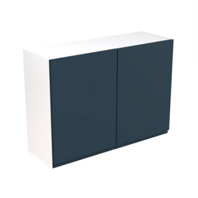 Kitchen Kit Wall Unit 1000mm W/ J-Pull Cabinet DoorUltra Matt Indigo Blue from B&Q