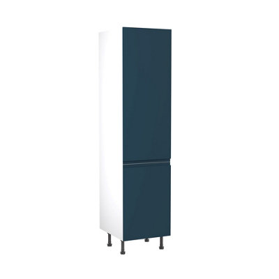 Kitchen Kit Larder Tall Unit 500mm W/ J-Pull Cabinet DoorUltra Matt Indigo Blue from B&Q