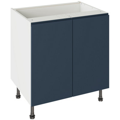 Kitchen Kit Base Unit 800mm W/ J-Pull Cabinet DoorUltra Matt Indigo Blue from B&Q