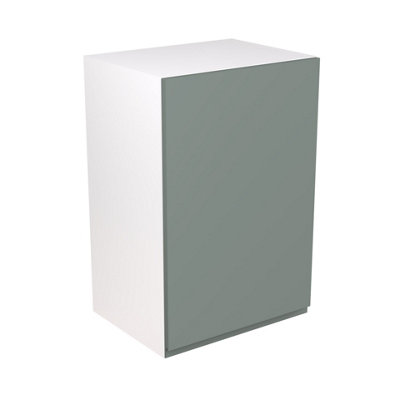 Kitchen Kit Sage Green Matt J-Pull Door Boiler Housing Wall Unit Cabinet Handleless Soft Close Drawers Flatpack600X900mm from B&Q