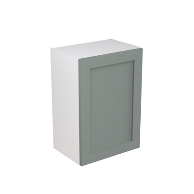 Kitchen Kit Sage Green Matt Shaker Door Wall Mounted Unit Cabinet Soft Close Drawers Flatpack500X720mm from B&Q