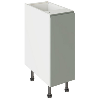 Kitchen Kit Sage Green Matt J-Pull Door Base Unit Cabinet Handleless Soft Close Drawers Flatpack300X870mm from B&Q