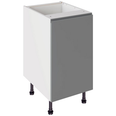 Kitchen Kit Sage Green Matt J-Pull Door Base Unit Cabinet Handleless Soft Close Drawers Flatpack450X870mm from B&Q