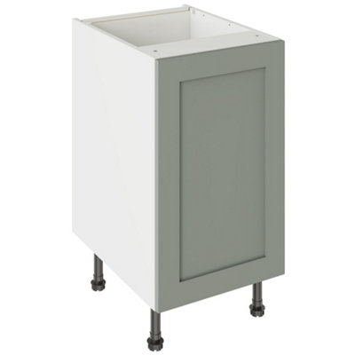 Kitchen Kit Sage Matt Shaker Door Base Unit Cabinet Soft Close Drawers Flatpack - 450X870mm Green